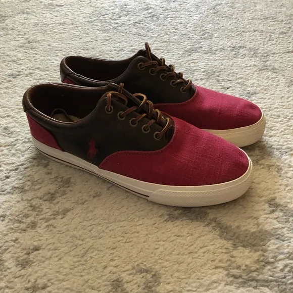 Polo Ralph Lauren Men’s red Vaughn saddle sneakers