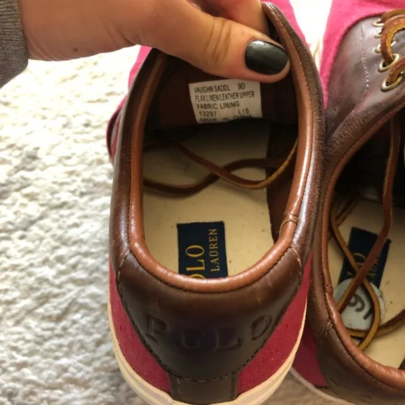 Polo Ralph Lauren Men’s red Vaughn saddle sneakers