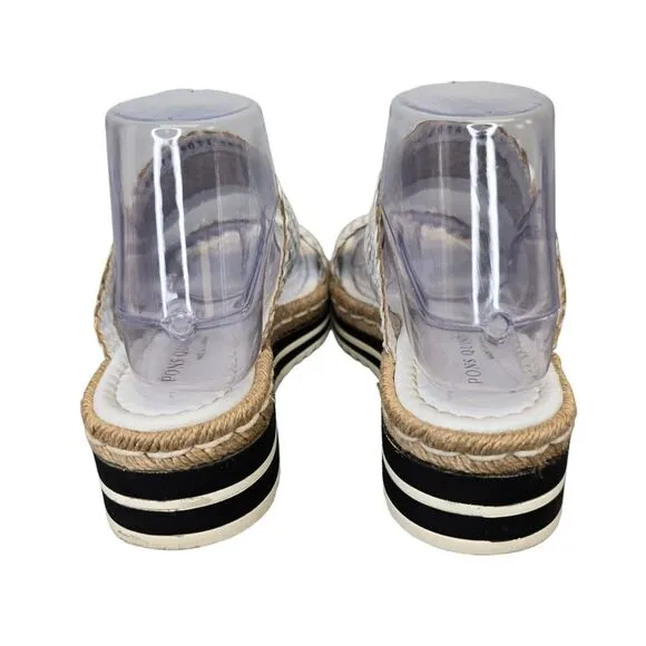 Pons Quintana Women's Milan White Espadrille Wedge Sandals Made in Spain EU 38