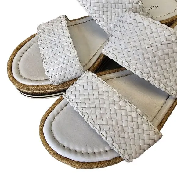 Pons Quintana Women's Milan White Espadrille Wedge Sandals Made in Spain EU 38