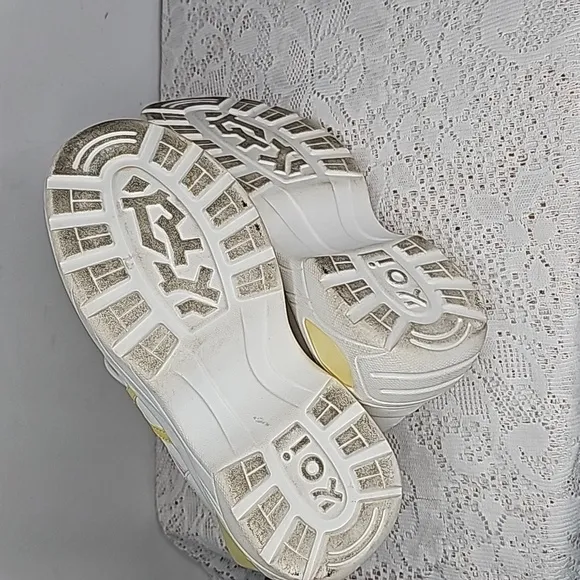 Poppy x Koi retro chunky lace up full platform white sneakers shoes sz 9