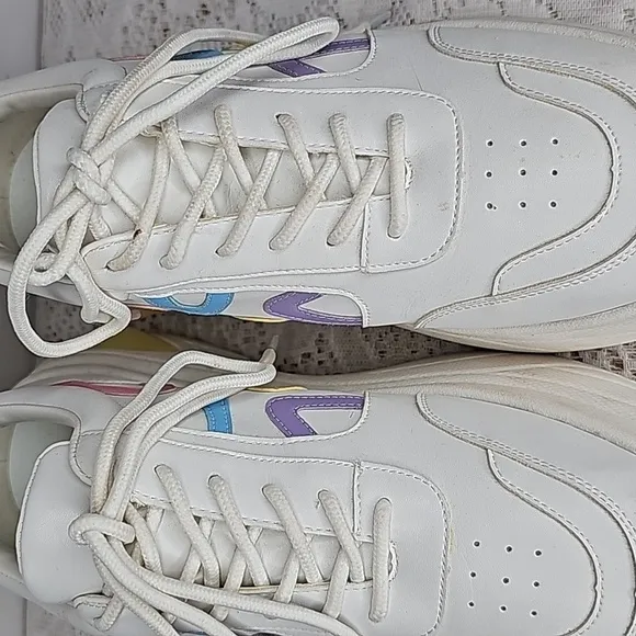 Poppy x Koi retro chunky lace up full platform white sneakers shoes sz 9