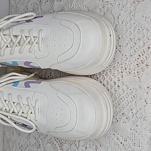 Poppy x Koi retro chunky lace up full platform white sneakers shoes sz 9