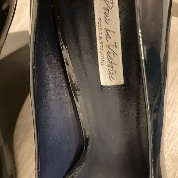Pour La Victoire Platform/Wedge Open Toe Shoes Women Dark Navy Sz 9