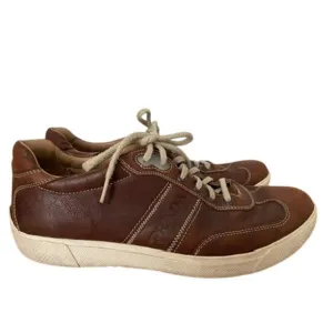 Prada Brown Leather Sneakers Lace up Shoes 9.5