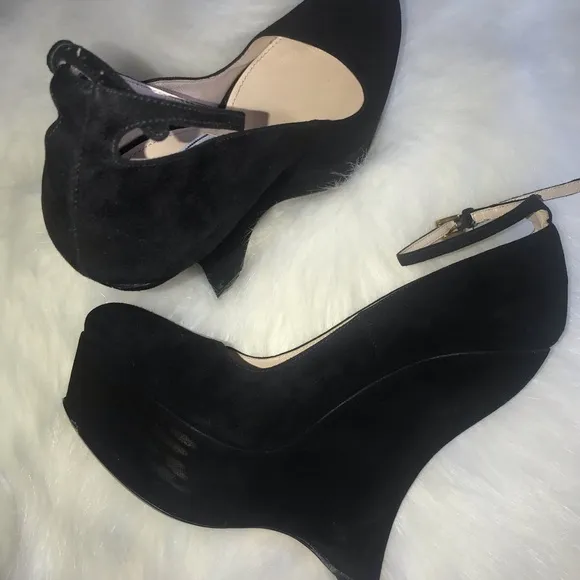 Prada Mary Jane Suede Wedge 8.5