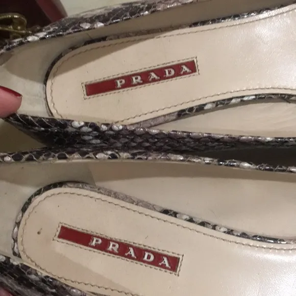 Prada reptile Embossed Leather shoes with bow ties sz.36.5.