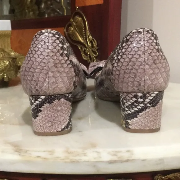 Prada reptile Embossed Leather shoes with bow ties sz.36.5.