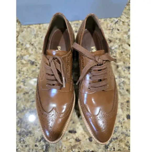 Prada Spazzolato Colo Platform Oxford Shoes Brown size 36 (US 5.5) Box Included