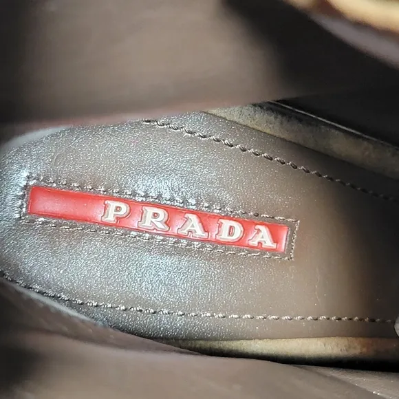 Prada Tan Suede lace-up wedge boots EU 39