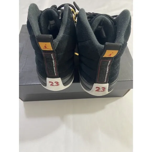 Pre-Owned Youth Size 6Y Black White Air Jordan 12 Retro (GS) Basketball Shoes