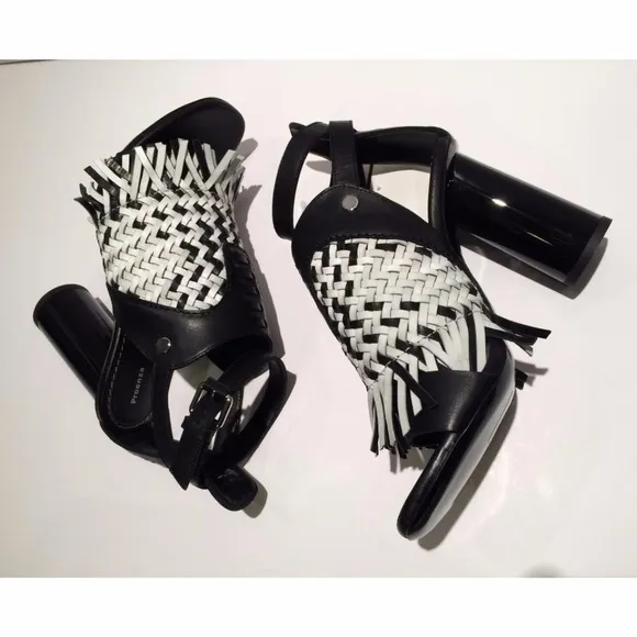 Proenza Schouler Woven Fringe Leather Sandals NEW Size 36