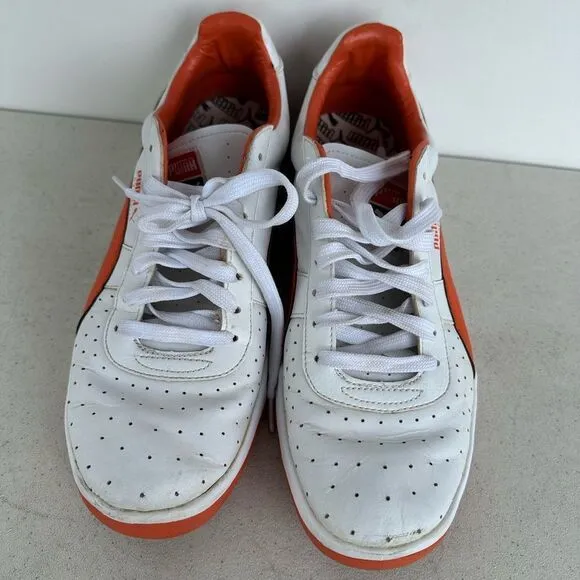 Puma GV Special Mens 13 Shoes Athletic Sneakers Leather Orange/White 343569