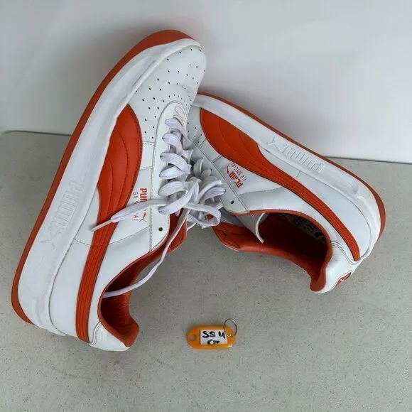 Puma GV Special Mens 13 Shoes Athletic Sneakers Leather Orange/White 343569