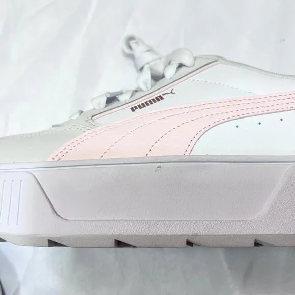 PUMA Karmen Rebelle Womens 6.5 Leather Platform Sneaker White Pink Shoe 387212