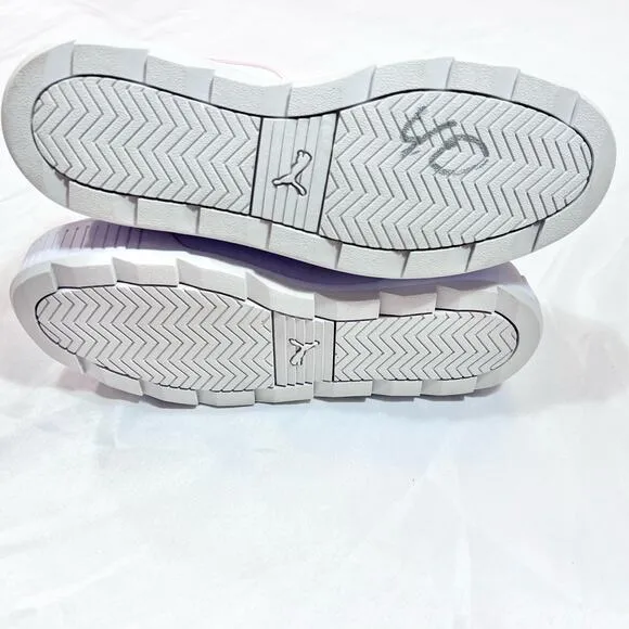PUMA Karmen Rebelle Womens 6.5 Leather Platform Sneaker White Pink Shoe 387212