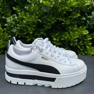 Puma Mayze Leather Puma White Puma Black Women’s Size 8.5