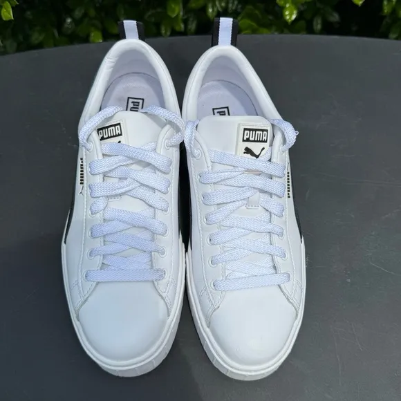 Puma Mayze Leather Puma White Puma Black Women’s Size 8.5