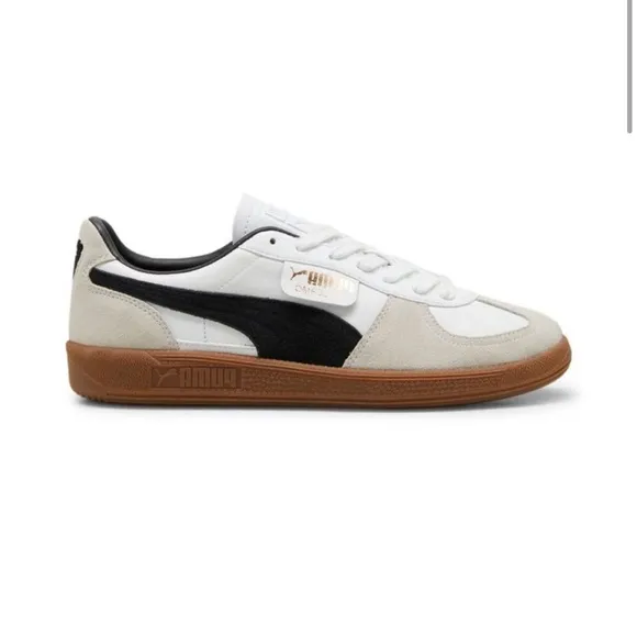 Puma Mens Palermo Leather White Black Shoes (NWT) 10