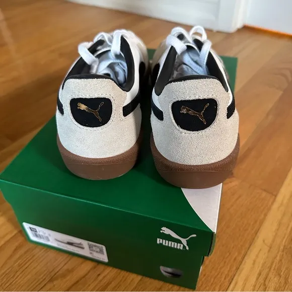 Puma Mens Palermo Leather White Black Shoes (NWT) 10