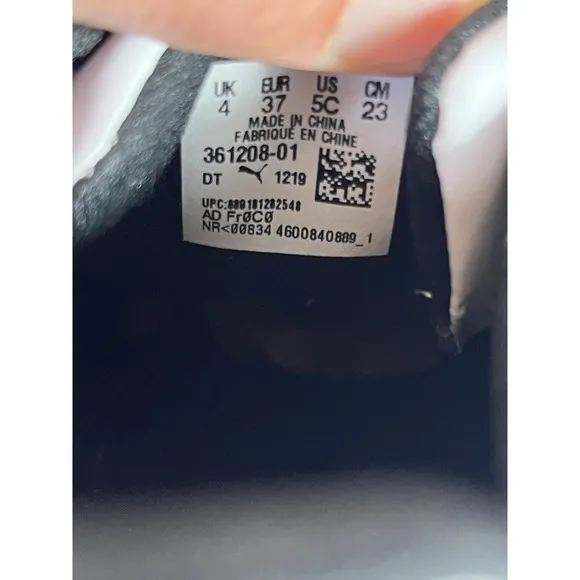 Puma Tune Cat 3 Youth Size 5C Leather Shoes White / Black Sneakers New!