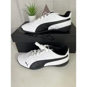 Puma Tune Cat 3 Youth Size 5C Leather Shoes White / Black Sneakers New!