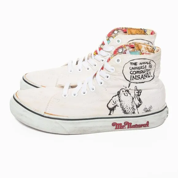 R. Crumb Mr. Natural 2009 X Vans Collab Rare Sk8-Hi Sneakers, Women's US 7.5