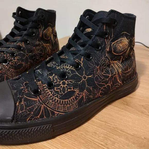 Raad Mens Shoes Size 10.5 Black Orange Red Yellow Skeleton Design
