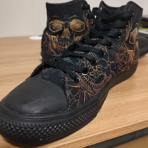 Raad Mens Shoes Size 10.5 Black Orange Red Yellow Skeleton Design