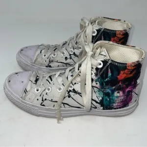 RAAD Shoes High Tops Unisex Palm Trees &amp; Skull Lace Up Multi Color 6M 7.5W