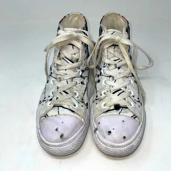 RAAD Shoes High Tops Unisex Palm Trees &amp; Skull Lace Up Multi Color 6M 7.5W