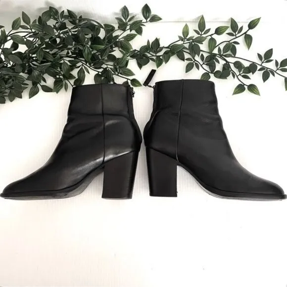 Rag &amp; Bone Ankle Boots Black Newbury Leather Size 7.5