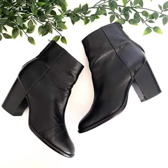 Rag &amp; Bone Ankle Boots Black Newbury Leather Size 7.5