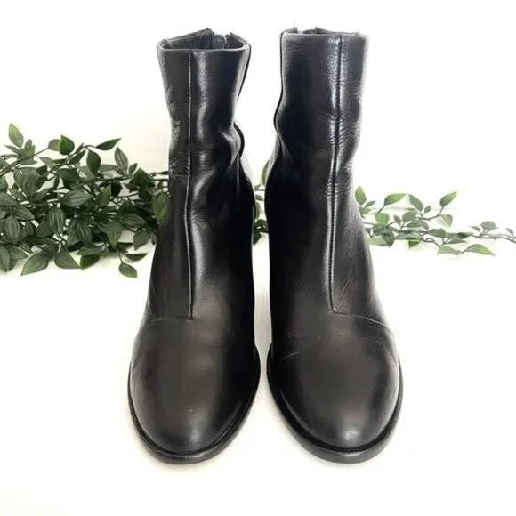Rag &amp; Bone Ankle Boots Black Newbury Leather Size 7.5