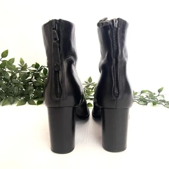 Rag &amp; Bone Ankle Boots Black Newbury Leather Size 7.5