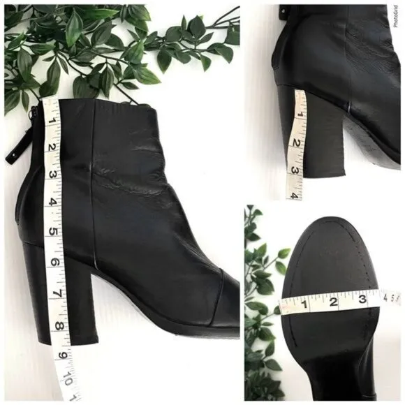 Rag &amp; Bone Ankle Boots Black Newbury Leather Size 7.5