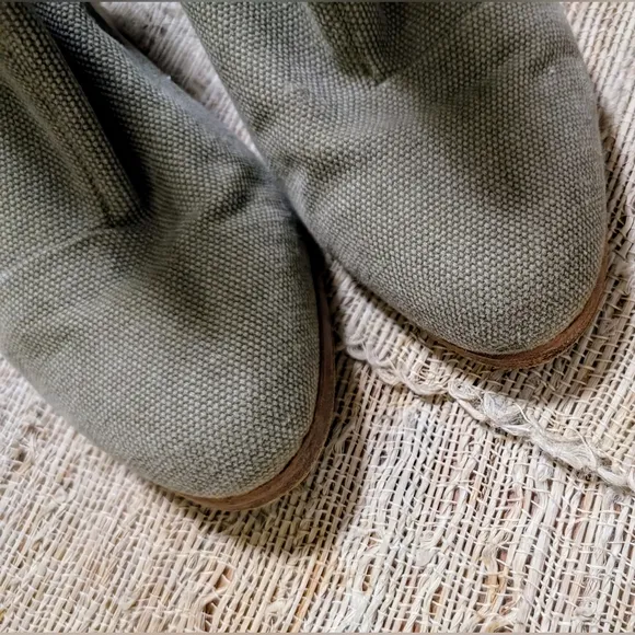 RAG &amp; BONE CLASSIC NEWBURY GREY CANVAS ANKLE BOOTS