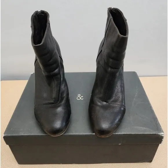 Rag &amp; Bone Dark Brown Leather Ankle Boots 9 Classic Newbury Bootie With Box 39