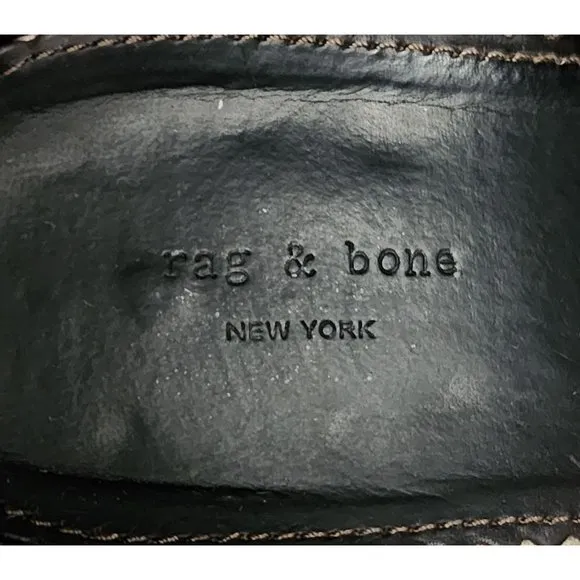 Rag &amp; Bone Dark Brown Leather Ankle Boots 9 Classic Newbury Bootie With Box 39