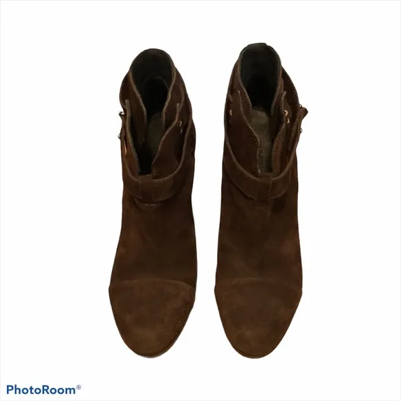 Rag &amp; Bone Harrow Boots Booties Brown Suede 5.5 EUC