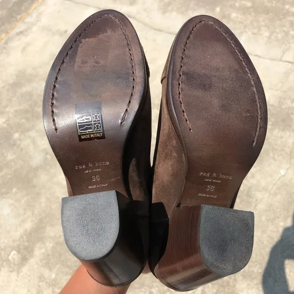 Rag &amp; Bone Harrow Boots Booties Brown Suede 5.5 EUC