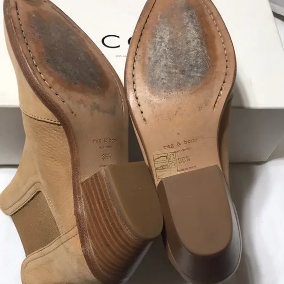 Rag &amp; bone leather boots with elastic gore on both sides. Made in Italy. EUC