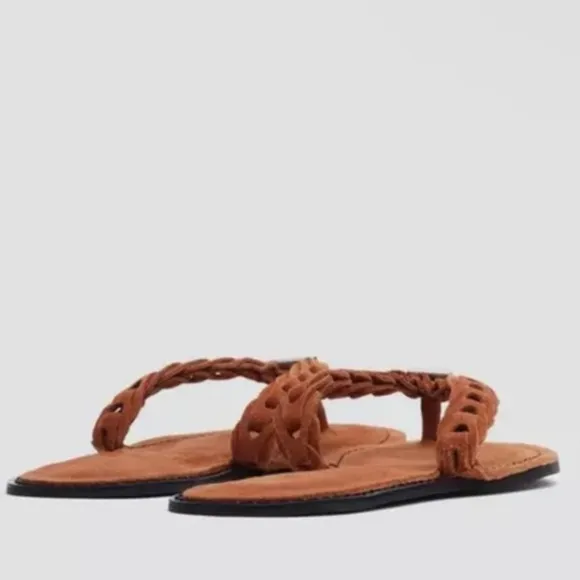 Rag &amp; Bone Melrose Woven Suede Thong Sandals