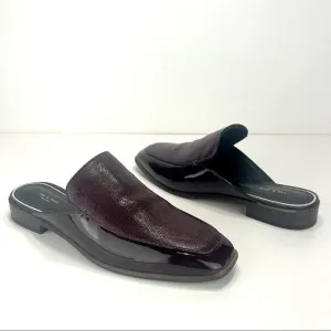 RAG &amp; BONE NEW YORK ASLEN MERLOT RED LEATHER LOAFER MULES SHOES