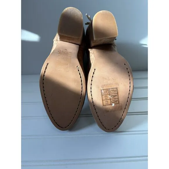 Rag &amp; Bone Newbury Fringed Camel Suede Ankle Boots Size 10