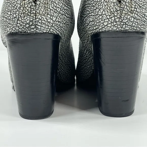 Rag &amp; Bone Newbury Iron Classic Crackle Texture Leather Zip Ankle Boots …