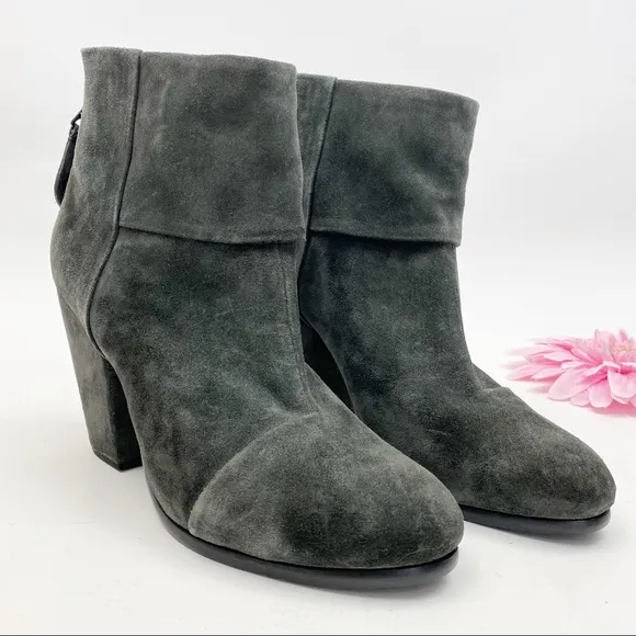 Rag &amp; Bone Newbury Suede Leather Ankle Boots: Dark Grey