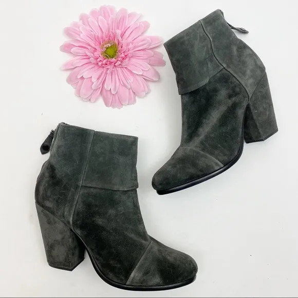 Rag &amp; Bone Newbury Suede Leather Ankle Boots: Dark Grey