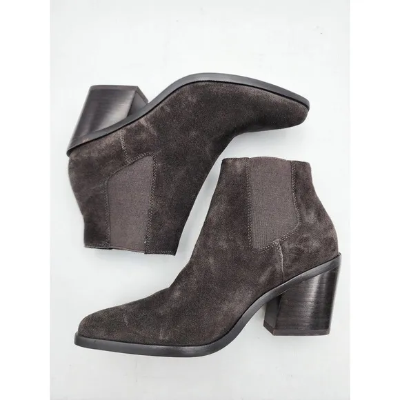 Rag &amp; Bone Razor Chelsea Gray Suede Leather Pointed-toe Ankle Boot 36.5 …