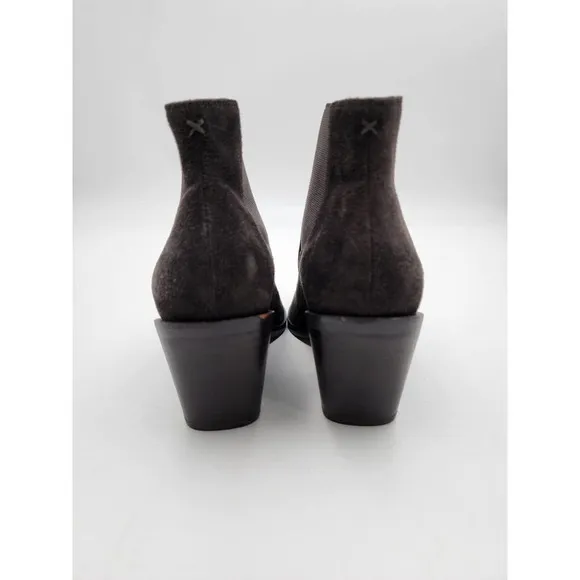 Rag &amp; Bone Razor Chelsea Gray Suede Leather Pointed-toe Ankle Boot 36.5 …